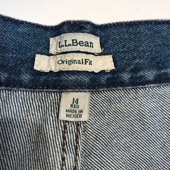 L.L. Bean Women's Original Fit High Waist Mom Jean Shorts Cut offs Size 14 - Picture 5 of 8